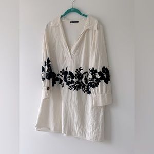 Zara size medium black and white dress